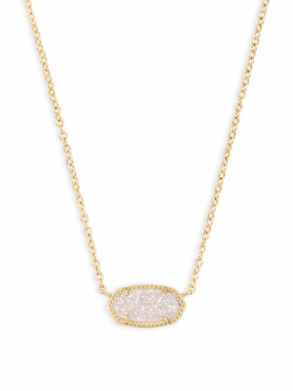 Kendra Scott Elisa Gold Pendant Necklace in Iridescent Drusy